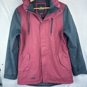 Volcom Fawn Insulated Ski Jacket Womens Large Hooded Red / Black